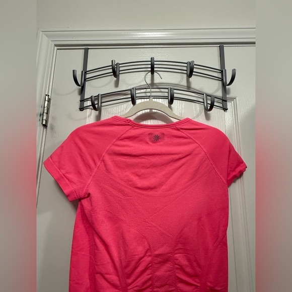 Athleta hot Neon Pink Fast Track Workout Tee women’s XS athleisure top seamless - Picture 6 of 15
